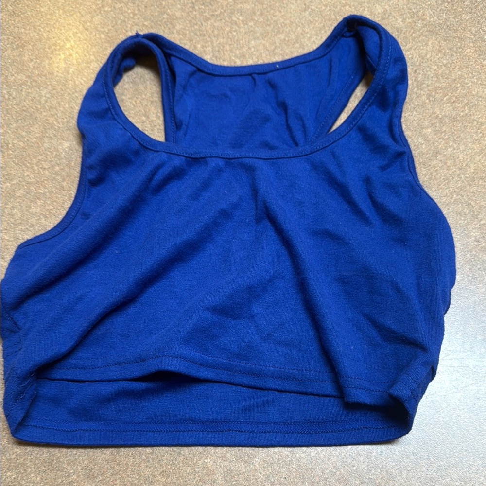 Blue Racerback Crop Top